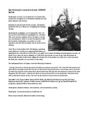 A preview of a PDF biography for Coleman, Christopher Leonard